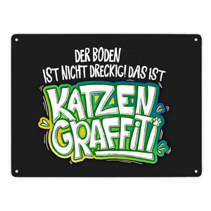 Katzengraffiti Metallschild