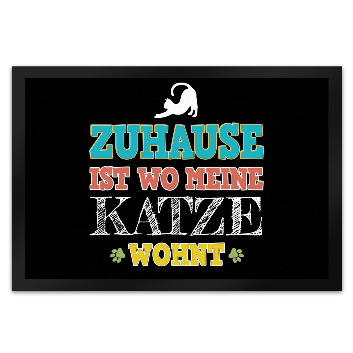 Zuhause ist wo meine Katze wohnt Fußmatte
