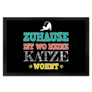 Zuhause ist wo meine Katze wohnt Fußmatte