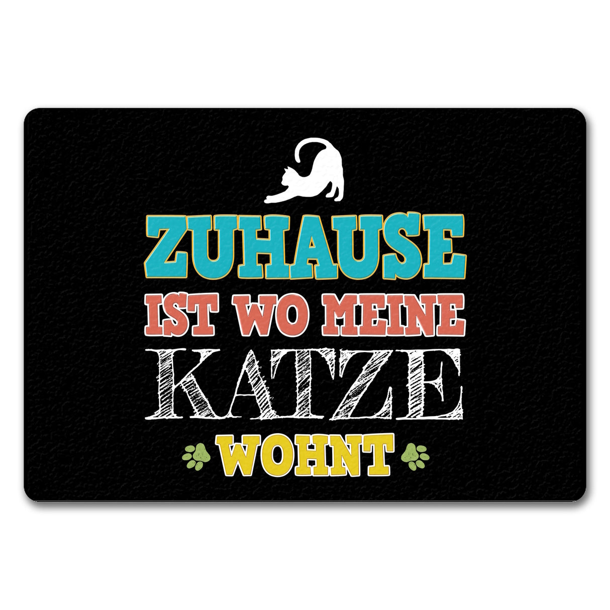 Zuhause ist wo meine Katze wohnt Fußmatte