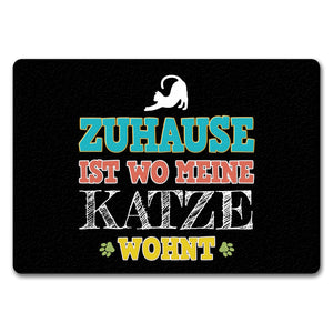 Zuhause ist wo meine Katze wohnt Fußmatte