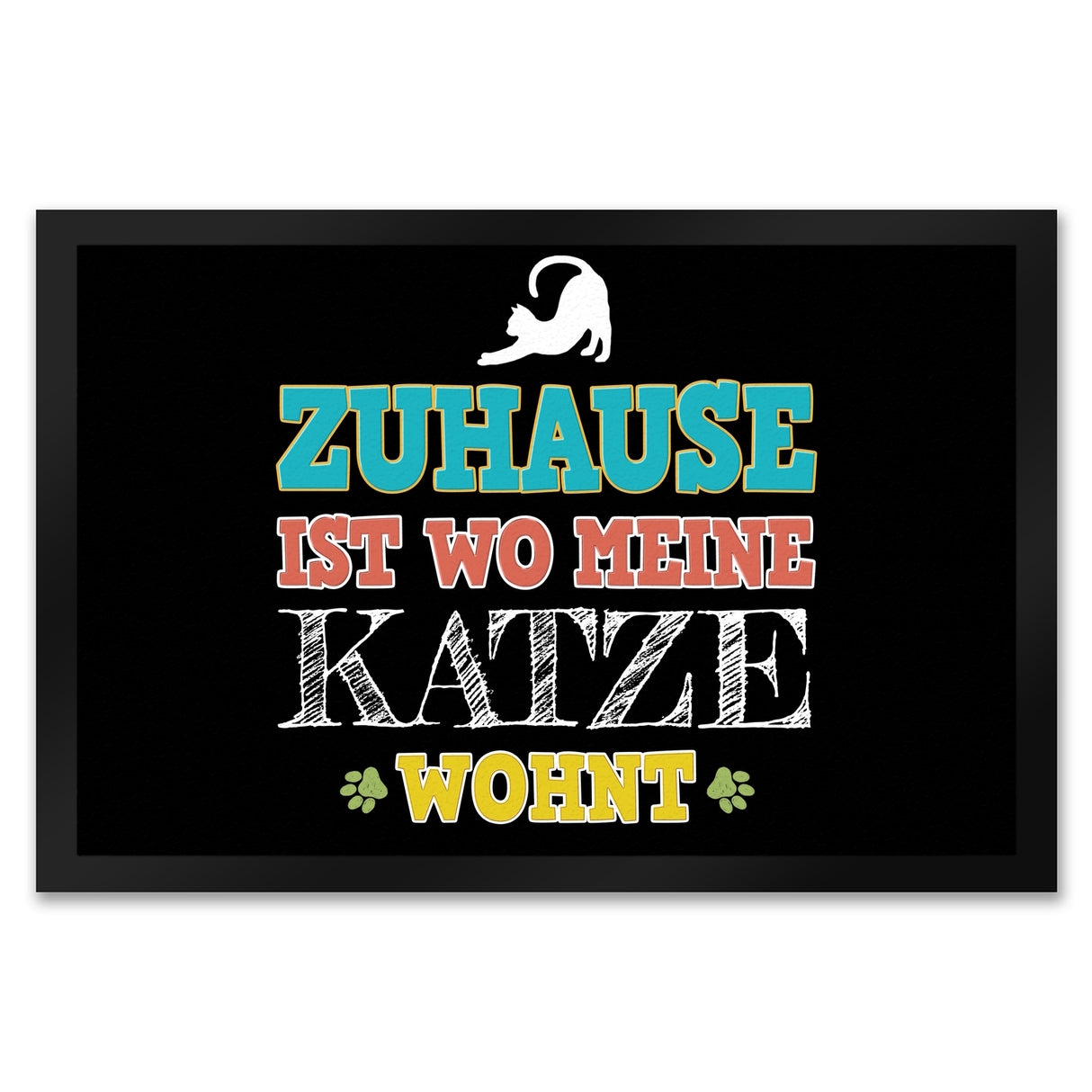 Zuhause ist wo meine Katze wohnt Fußmatte
