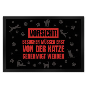 Besucher müssen erst von der Katze genehmigt werden Fußmatte - Kater Türe Katzen Haustüre Türsteher