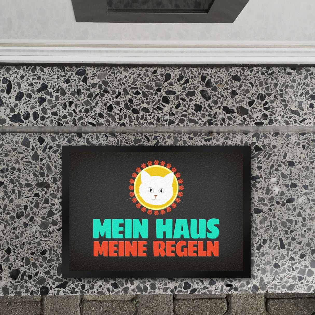 Mein Haus meine Regeln Fußmatte mit Katze - Kater Wohnung Haustüre Haus Katzen Tier Haustier