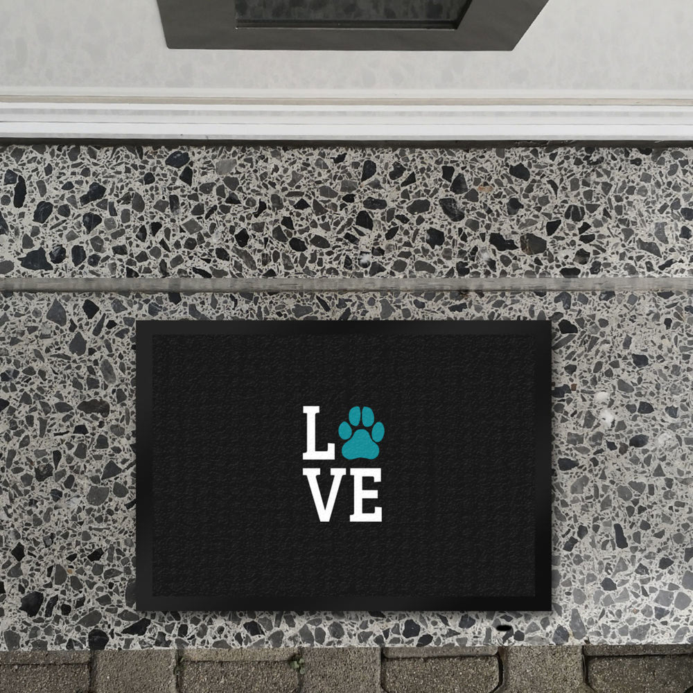 Love Fußmatte mit Pfote Motiv - Hund Hunde Familie wohnen Wohnung Liebe