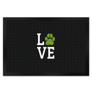 Love Fußmatte mit Pfote Motiv - Hund Hunde Familie wohnen Wohnung Liebe