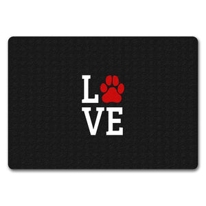 Love Fußmatte mit Pfote Motiv - Hund Hunde Familie wohnen Wohnung Liebe