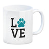 Love Kaffeebecher mit roter Pfote Motiv