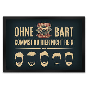 Ohne Bart kommt du hier nicht rein Fußmatte mit Barber-Shop Motiv