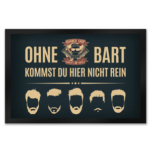 Ohne Bart kommt du hier nicht rein Fußmatte mit Barber-Shop Motiv