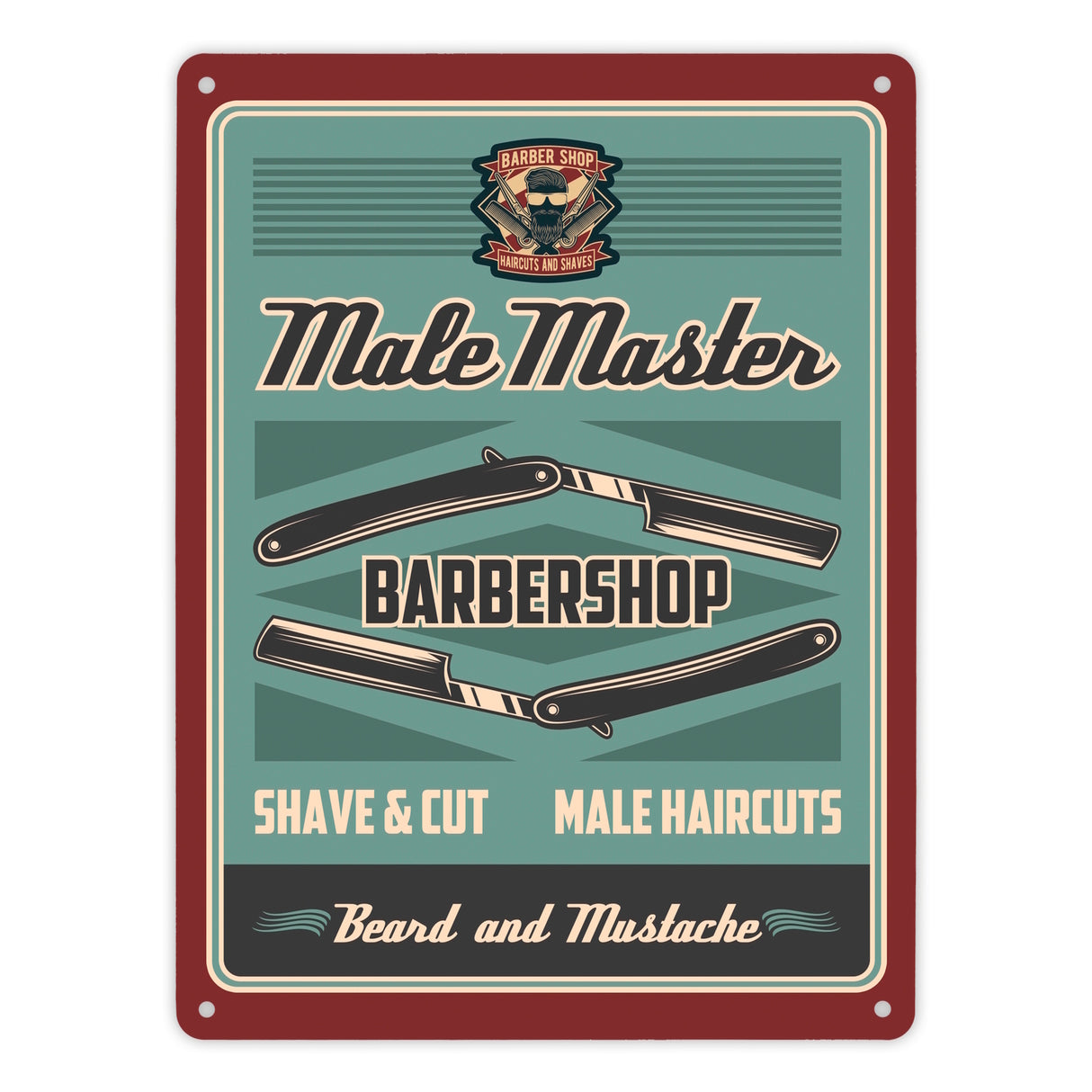 Retro Barber-Shop Metallschild