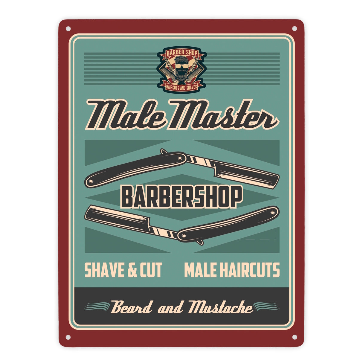 Retro Barber-Shop Metallschild