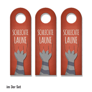 Schlechte Laune - gute Laune Türhänger mit Pfote und Krallen