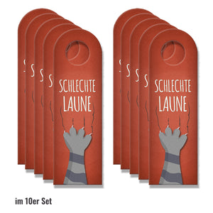 Schlechte Laune - gute Laune Türhänger mit Pfote und Krallen
