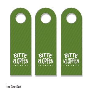 Bitte klopfen oder belegt Türhänger - Büro Arbeit Geschäft Zimmertüre Türe Ruhe Gesicht Punkte