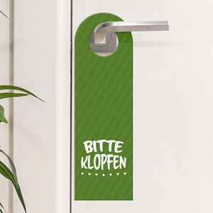 Bitte klopfen oder belegt Türhänger - Büro Arbeit Geschäft Zimmertüre Türe Ruhe Gesicht Punkte