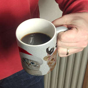 Katzen Tasse Kaffeebecher mit Weihnachtsmotiv