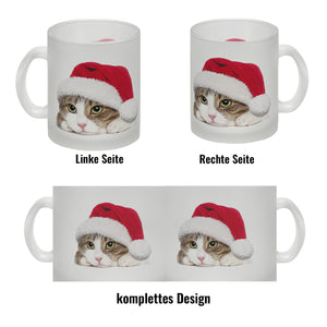 Kaffeebecher mit niedliche Katze und Nikolausmütze