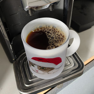 Kaffeebecher mit niedliche Katze und Nikolausmütze