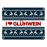 I love Glühwein Metallschild mit Weihnachtsmuster Motiv - Weihnachten Herz Advent Muster Rentier Stern Punkte