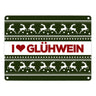 I love Glühwein Metallschild mit Weihnachtsmuster Motiv - Weihnachten Herz Advent Muster Rentier Stern Punkte