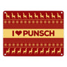 I love Punsch Metallschild mit Weihnachtsmuster Motiv - Weihnachten Herz Rentier Sterne Schnee Punkte Muster