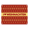 I love Weihnachten Metallschild mit Weihnachtsmuster Motiv - Weihnachten Herz Liebe Stern Schnee