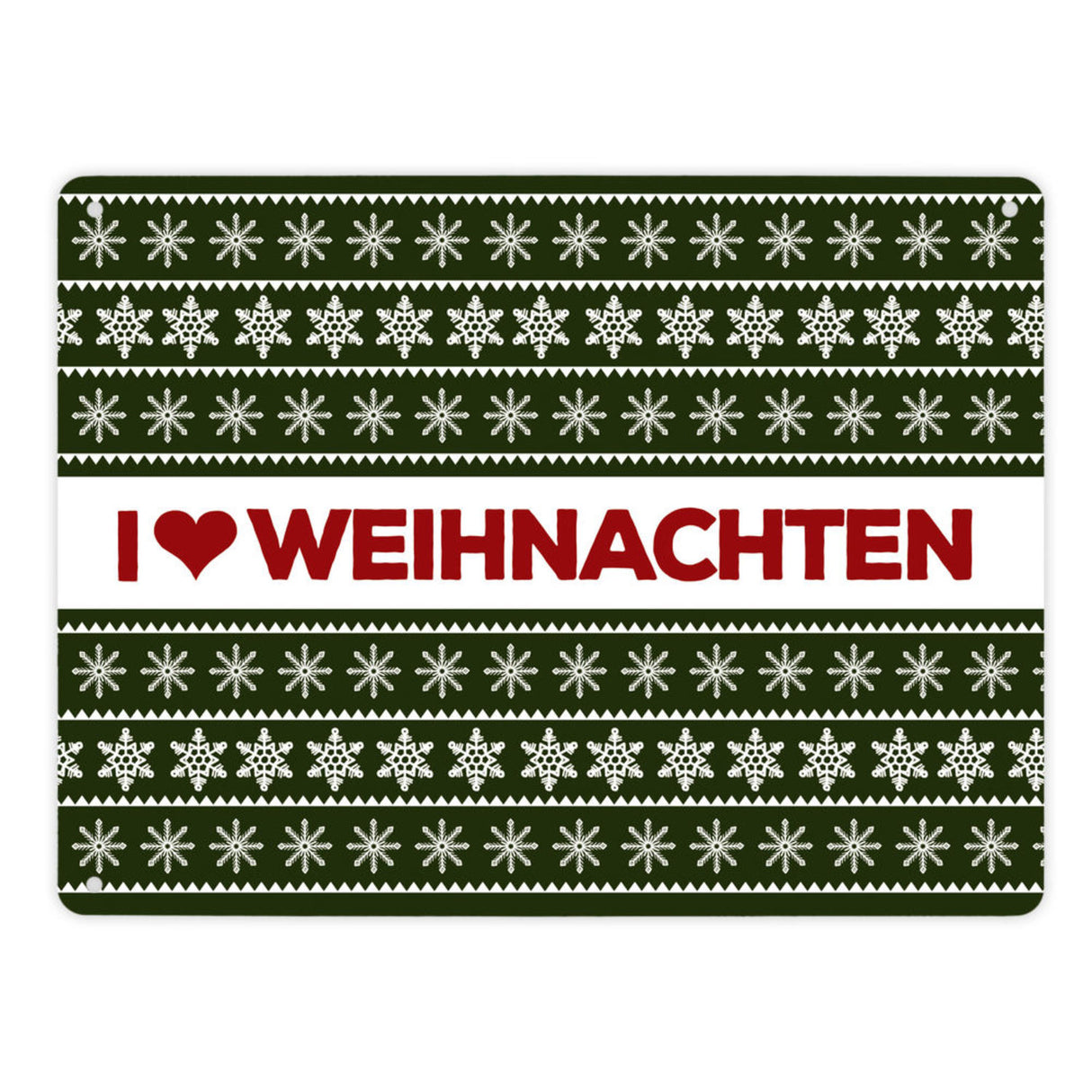 I love Weihnachten Metallschild mit Weihnachtsmuster Motiv - Weihnachten Herz Liebe Stern Schnee