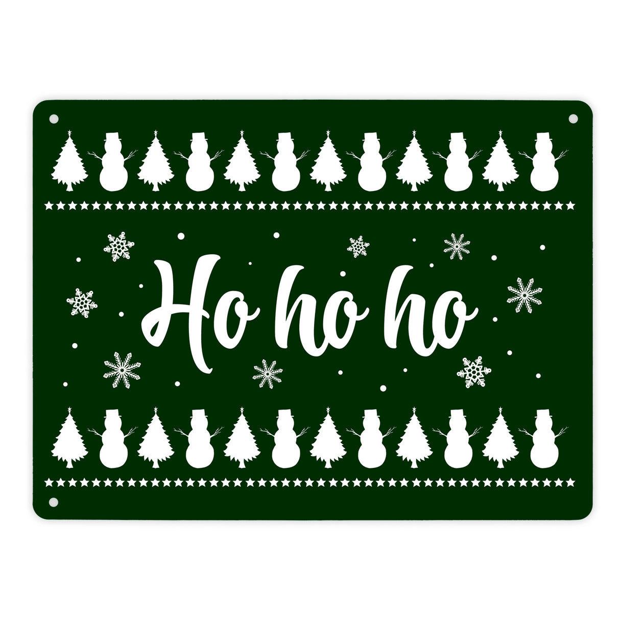 Ho ho ho Metallschild mit Weihnachtsmuster Motiv