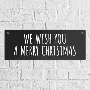 Weihnachten Metallschild -weiß - Advent Winter Weihnachtsmann kalt Simpel Schnee Feier fest Familie Liebe Freunde Deko