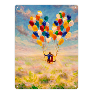 Luftballon Love and Life Metallschild