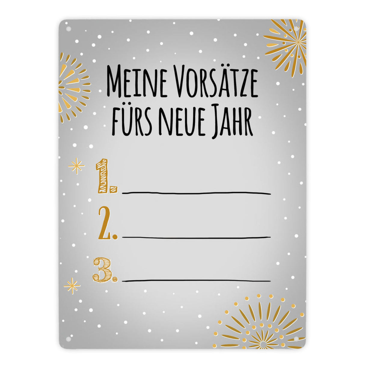 Vorsätze fürs neue Jahr Metallschild zum selber beschriften - Silvester Vorsatz jahr Year happy neu Rutsch