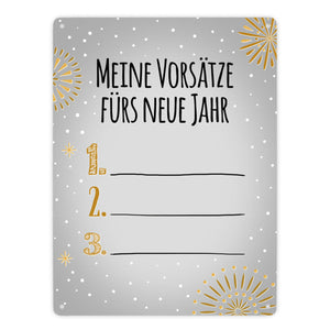 Vorsätze fürs neue Jahr Metallschild zum selber beschriften - Silvester Vorsatz jahr Year happy neu Rutsch