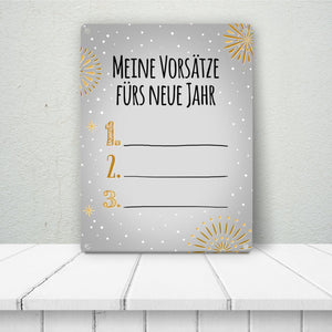 Vorsätze fürs neue Jahr Metallschild zum selber beschriften - Silvester Vorsatz jahr Year happy neu Rutsch