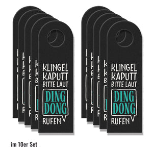 Klingel kaputt, bitte laut Ding Dong rufen Türhänger - Haustüre Zimmertüre Gast Besuch klingel klingeln