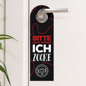 Nicht stören, ich zocke oder Komm rein Türhänger mit Zocker Motiv - gaming Spiel Game Zocker