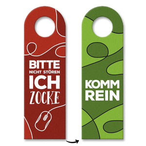 Nicht stören, ich zocke oder Komm rein Türhänger mit Zocker Motiv - gaming Spiel Game Zocker