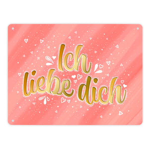 Liebes Spruch Metallschild - Valentinstag Liebe Glück Pärchen Herz Frau Mann Paar Ehe