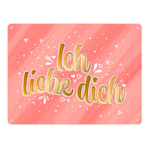 Liebes Spruch Metallschild - Valentinstag Liebe Glück Pärchen Herz Frau Mann Paar Ehe