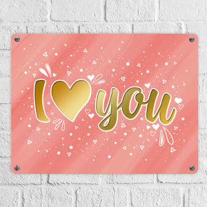 Liebes Spruch Metallschild - Valentinstag Liebe Glück Pärchen Herz Frau Mann Paar Ehe