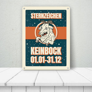 Sternzeichen Keinbock Metallschild- Horoskop Sterne Astrologie Jahr Stern