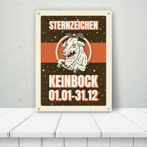 Sternzeichen Keinbock Metallschild- Horoskop Sterne Astrologie Jahr Stern