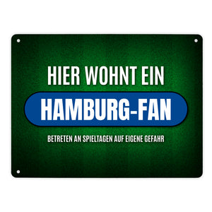 Hier wohnt ein Hamburg-Fan Metallschild