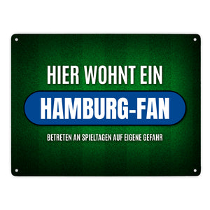 Hier wohnt ein Hamburg-Fan Metallschild