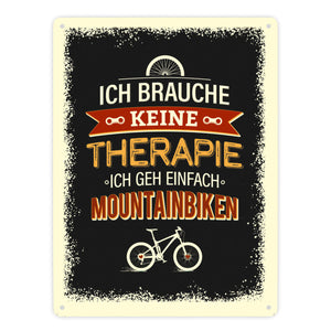 Keine Therapie - nur Radfahren Metallschild- Hobby Rad Bike Fahrrad Radfahrer natur