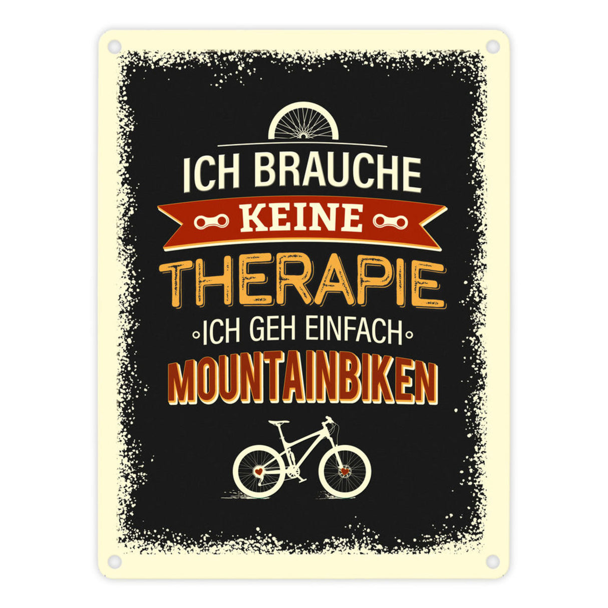 Keine Therapie - nur Radfahren Metallschild- Hobby Rad Bike Fahrrad Radfahrer natur