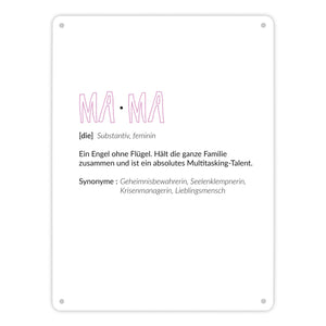 Definition Mama Metallschild