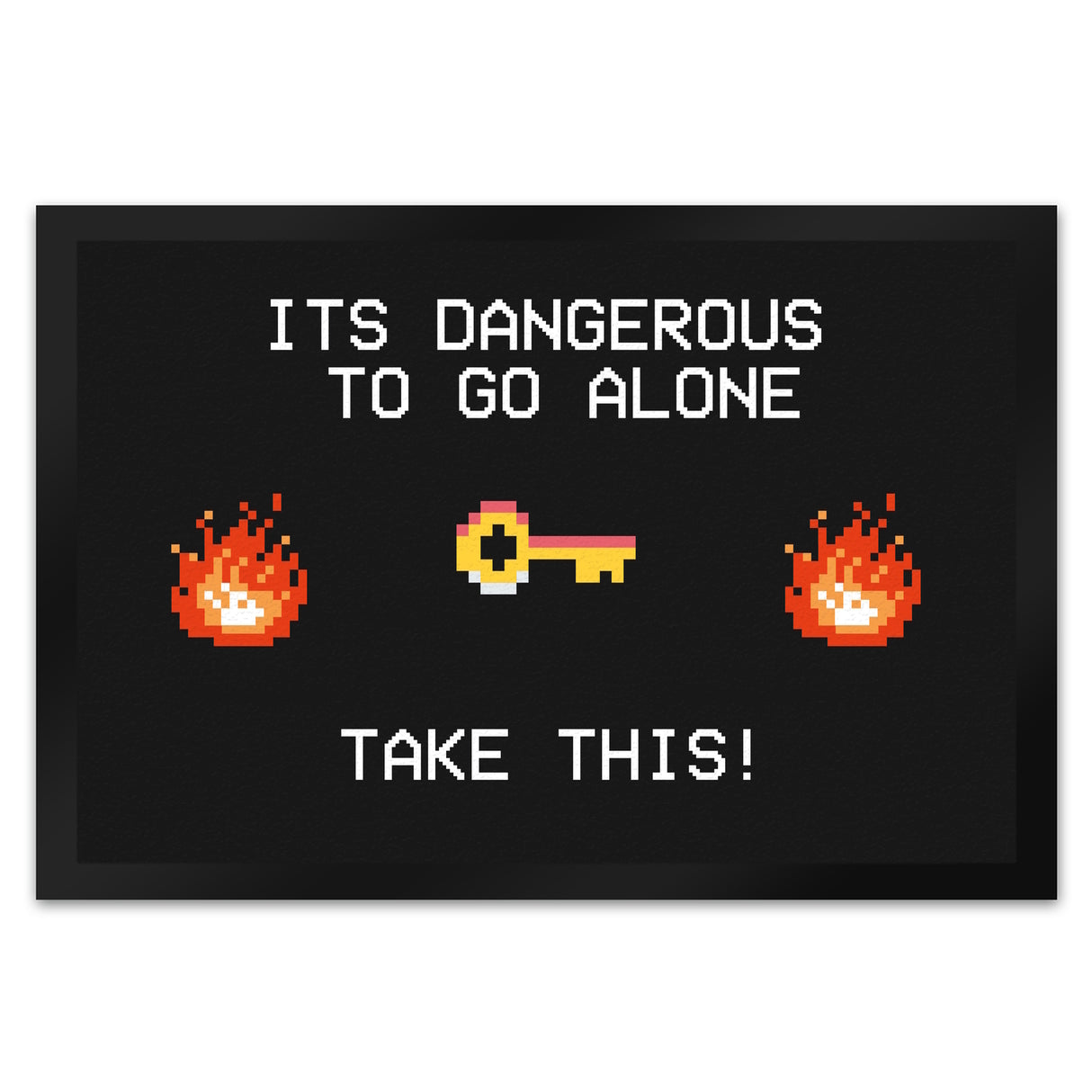 Dangerous to go Alone Fußmatte für alle Retro Zocker mit Pixel-Motiv