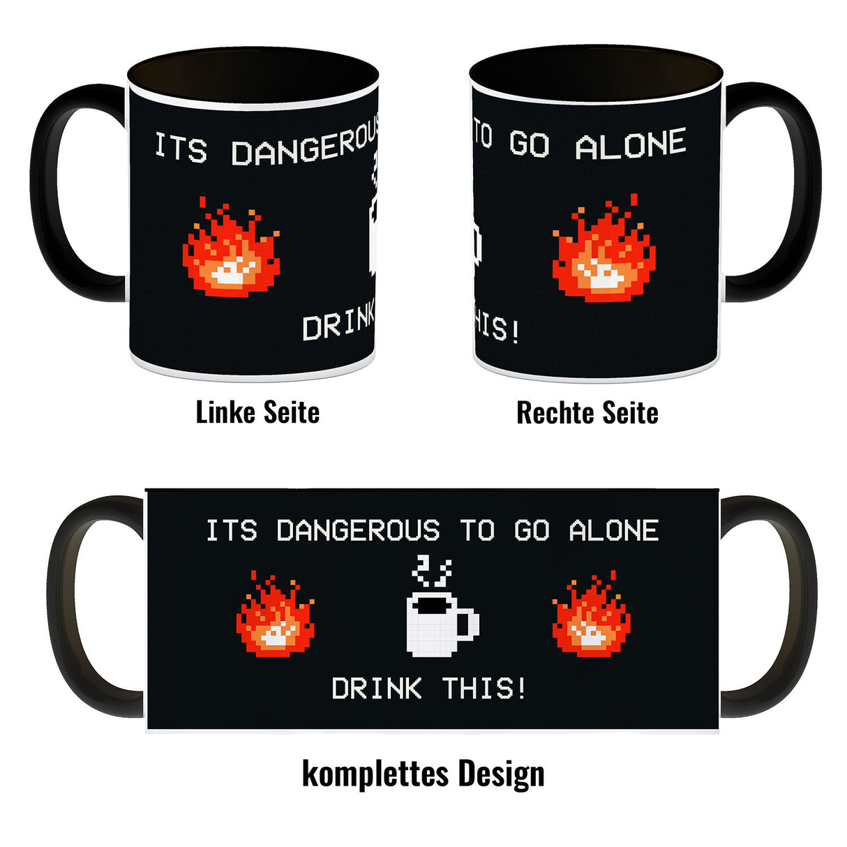 Dangerous to go Alone Kaffeebecher für alle Retro Zocker mit Pixel-Motiv