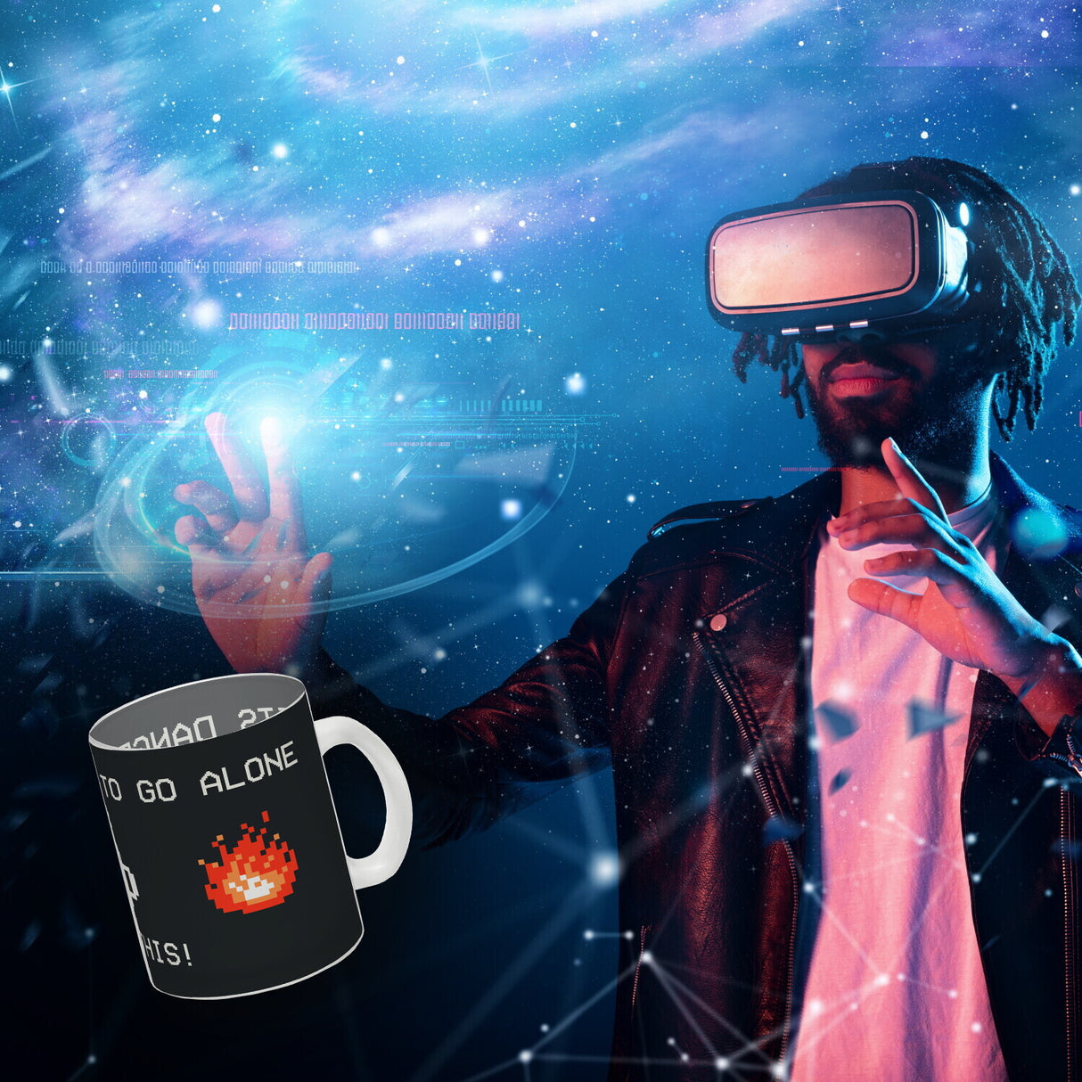 Dangerous to go Alone Kaffeebecher für alle Retro Zocker mit Pixel-Motiv